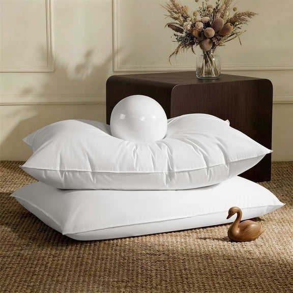 Goose Down Pillow, Shell for Side Sleepers - 2Pack,20x36 | Hotel-level comfort,3-chamber supportive,OEKO-TEX & RDS certified filling