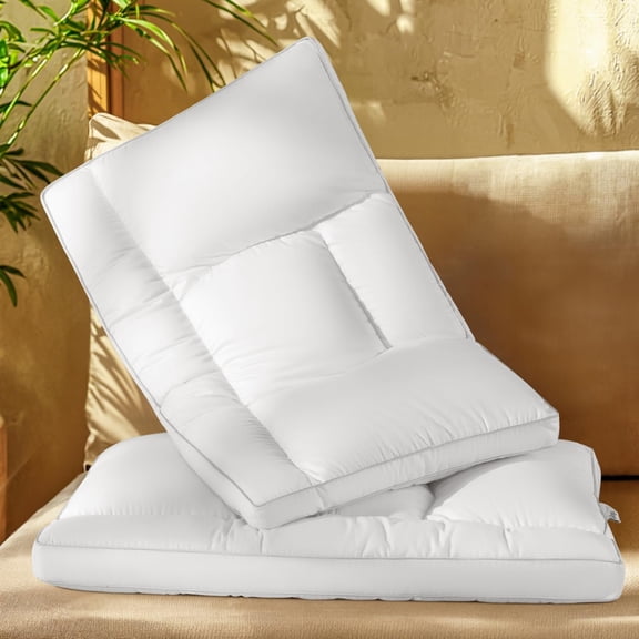Goose Down Pillow Size Set of 2, Support for , 1250+ Fill Power, 600 Thread Count Shell, for Side, , and Sleepers(White,(Pack of 2))