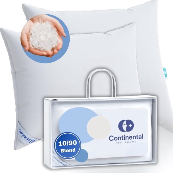 Goose Down and Goose Feather Pillow with 100% Cotton Shell King Size Pillows 2 Pack
