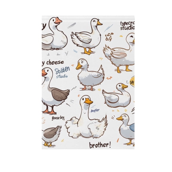 Goose Duck Garden Flag Double Sided 12 x 18/28 x 40 Inch Yard Flag Home Outdoor Yard Patio Lawn Decor