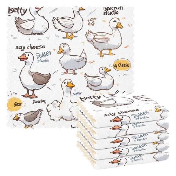 Goose Duck Kitchen Cloth Dish Towels for Drying Washing Absorbent Dish Rags Reusable soft kitchen dishcloth set 6 Pack