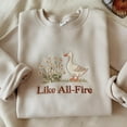 thumbnail image 1 of Goose Embroidered Sweatshirt: Like All Fire, Hunger Games Crewneck, 1 of 4