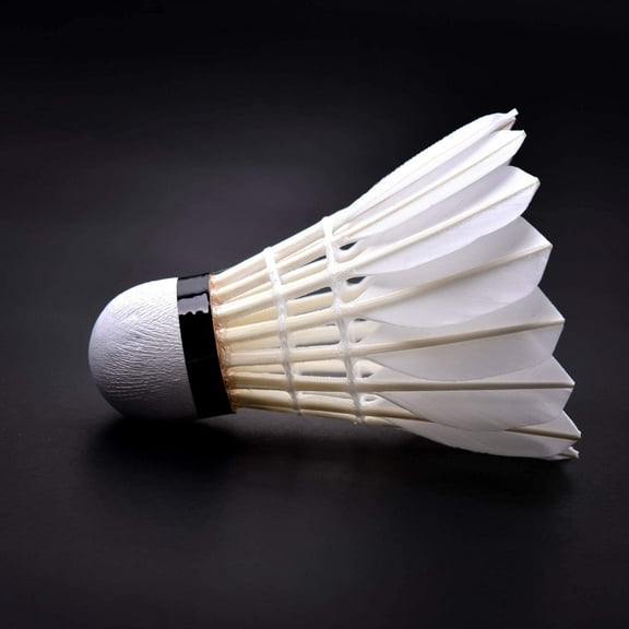 Goose Feather Badminton Shuttlecocks with Great Stability and Durability, High Speed Badminton Birdies,Pack of 12, White