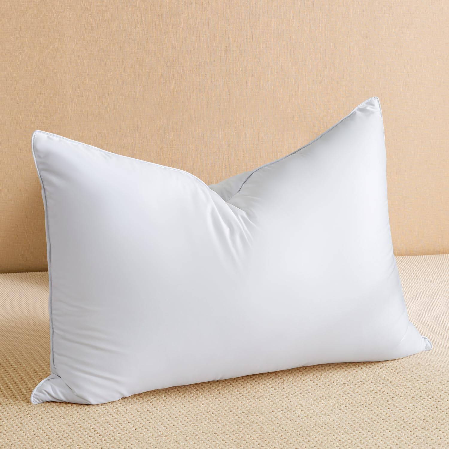 Goose Feather Down Pillow Standard Size, Luxury Soft Feather Pillow for