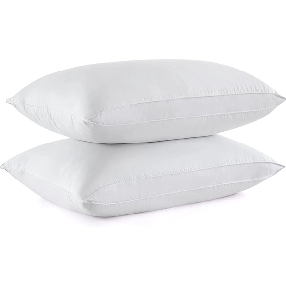 Goose Feather Down Sleeping Pillow with 100% Cotton Shell Queen Size Pack of 2