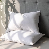 Luxury Feathers Down Pillows Queen Size Set of 2, Hotel Quality Fluffy Bed Pillows, Soft Pillows for Sleeping, Organic Cotton Cover(20x28”, Pack of 2)