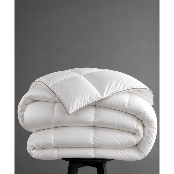 Goose Down Fiber Comforters 100% Cotton Shell King Size Comforter Luxury Duvet Insert, All Season White Bed Comforter Medium Warmth Goose Down Duvet,430 Thread (King 106x90)