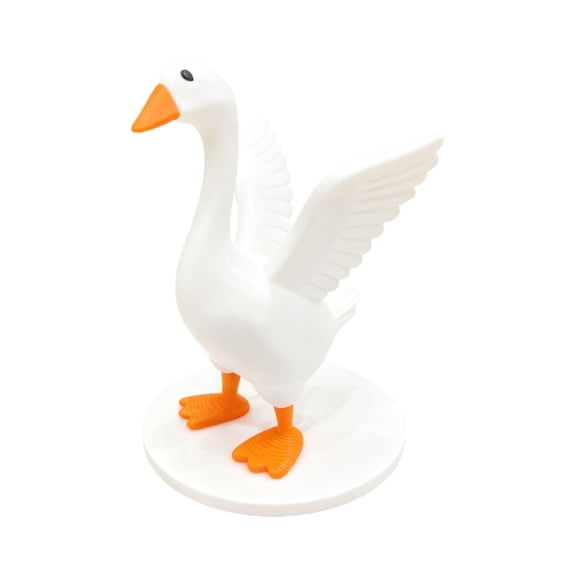 Goose Figurine with Outstretched Wings Durable Plastic Construction Lifelike Decorative Model for Home and Office Display