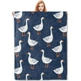 thumbnail image 1 of Goose Fleece Blanket Gifts for Kids and Adults, Cute Animal Cozy Throw Blankets, Soft Warm Plush Goose Blanket with White Geese Pattern for Home Decor, 60x80 Inches, 1 of 1
