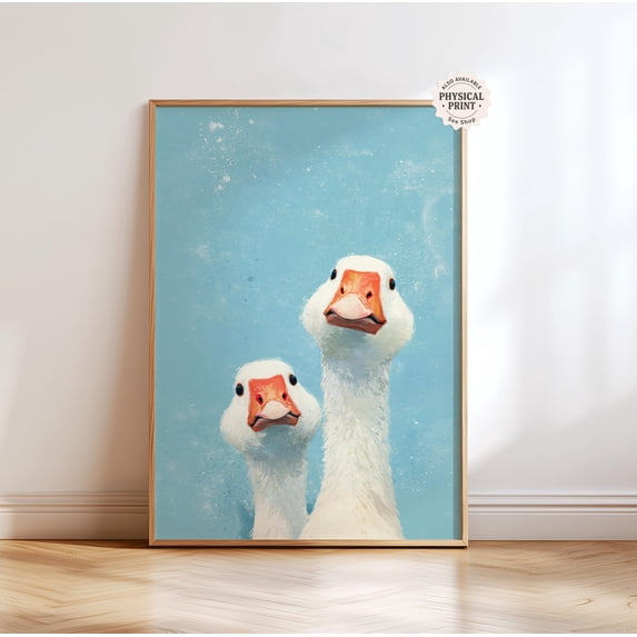 Goose Geese Bird Nursery Room Goose Couple Poster , Poster Print Only ...
