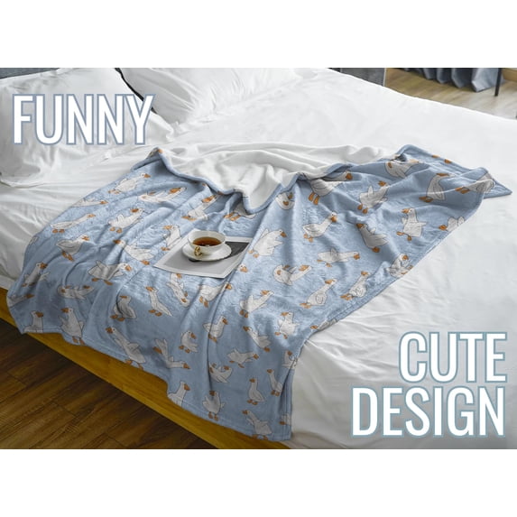 Goose Gifts, Funny Goose Gifts for Friends, Coworkers, Flannel Blanket Throw, 60 x 50 inches