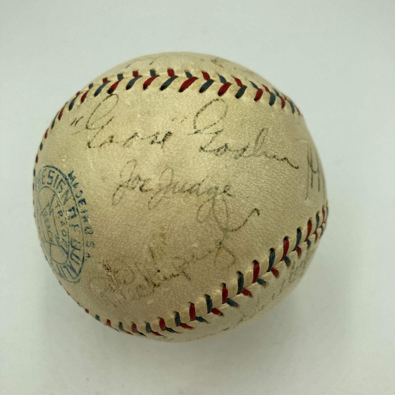 Goose Goslin, Sam Rice, Bucky Harris 1928 Senators Indians Signed ...