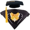 thumbnail image 1 of Goose Graduation Outfits Cement Goose Clothes with Black Graduation Hat and Yellow Tie Gown Stoles Photo Prop Geese Costume Accessories for Outdoor Porch Yard Lawn Statue Art Decoration DIY, 1 of 7