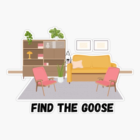 Goose Hiding Sneaky Bird Sticker
