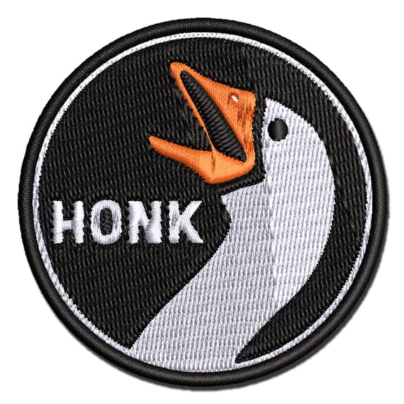 Goose Honk Laugh Applique Multi-Color Embroidered Hook & Loop Patch - 3 Inch Medium