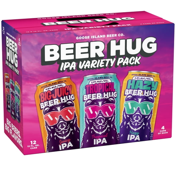 Goose Island Beer Hug IPA Mixed Twelver, 12 pack 12 fl. oz. Aluminum Cans, Craft Beer, 9.9% ABV
