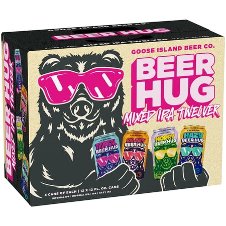 Goose Island Beer Hug IPA Mixed Twelver, 12 Pack 12 fl. oz. Aluminum Cans, Craft Beer, 9.9% ABV