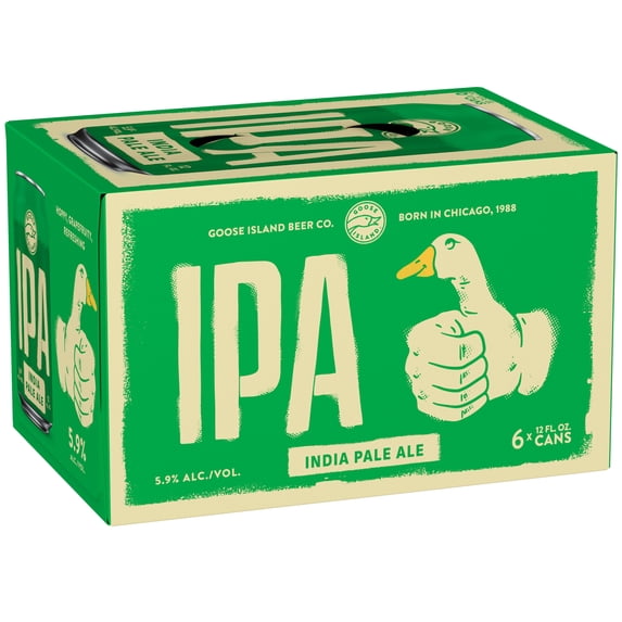 Goose Island IPA, 6 pack 12 fl. oz. Aluminum Cans, 5.9% ABV, Craft Beer
