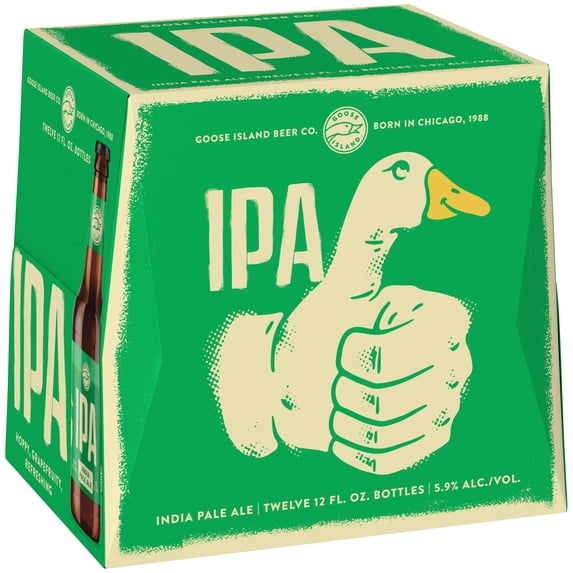 Goose Island IPA Craft Beer, India Pale Ale, 12 pack Beer, 12 fl oz Glass Bottles, 5.9% ABV