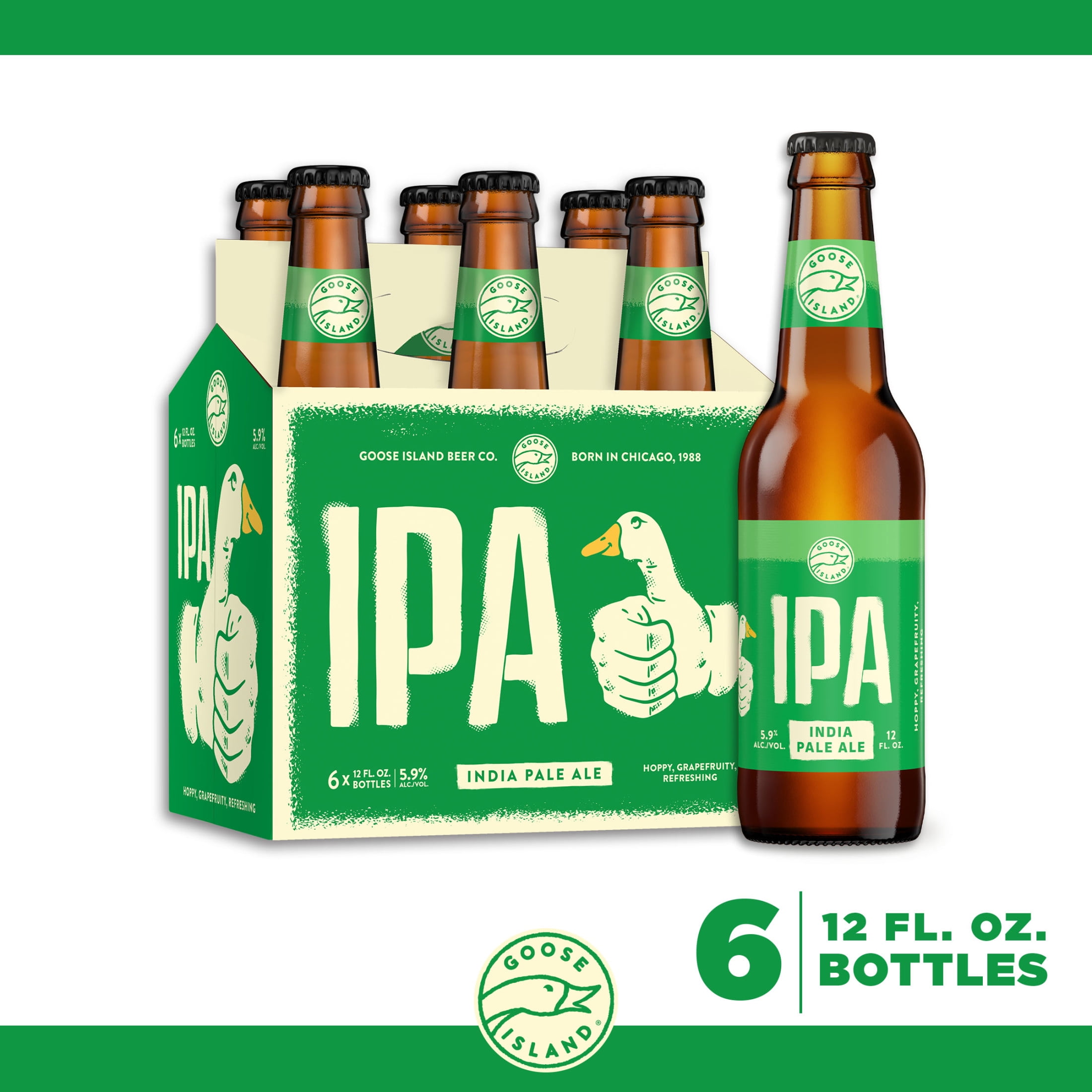 Goose Island IPA Craft Beer, India Pale Ale, 6 Pack Beer, 12 fl oz