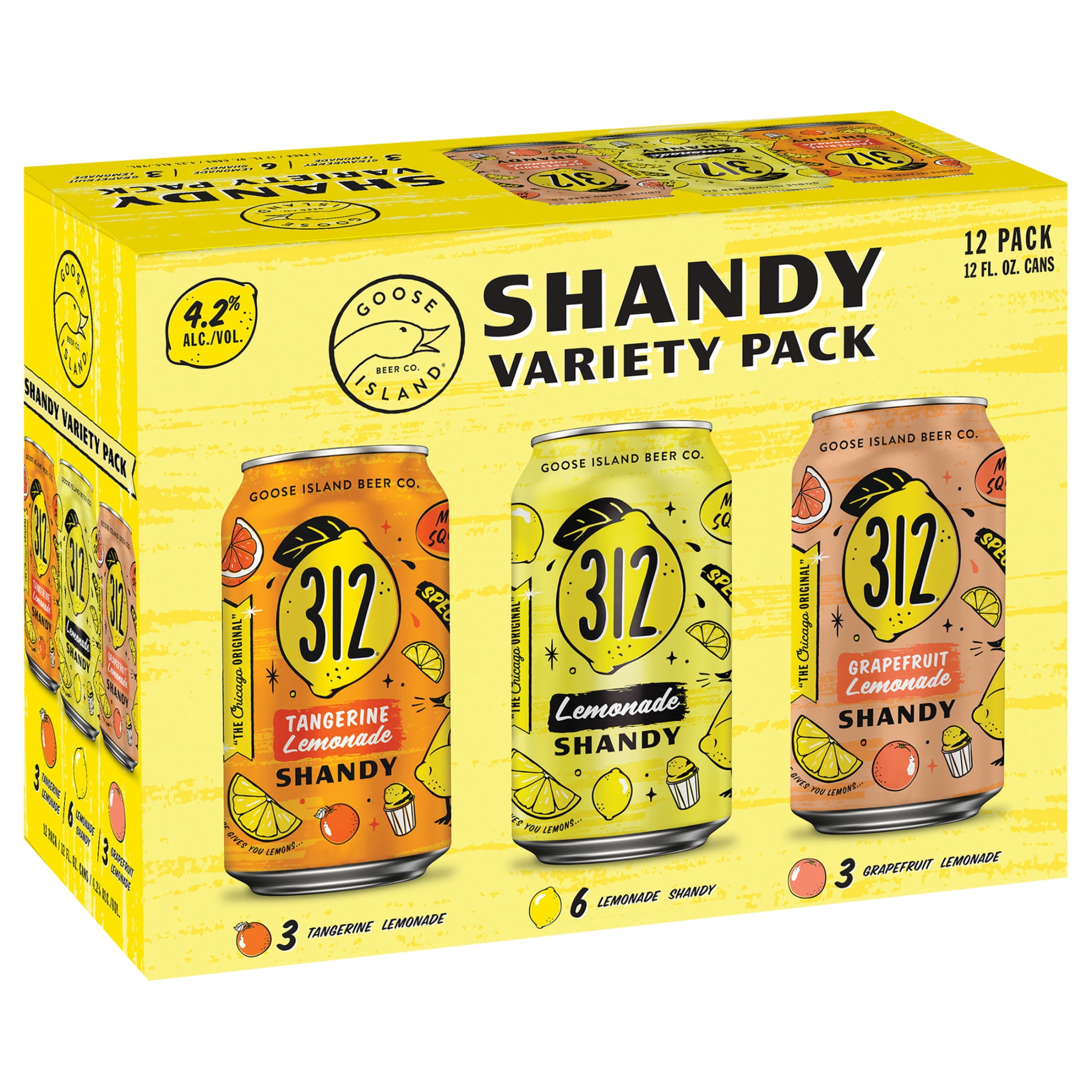 Goose Island Shandy Beer Variety Pack 12 Pack, 12 fl oz Cans, 4.2 ABV