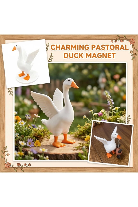 Goose Keychain & Desk Decor, 3D Printed Magnetic Goose Figurine Statue Key Pendant for Car Keys or Bag Charm, Cute Bedroom Shelf , Funny Gift for Friends A, 1Pcs
