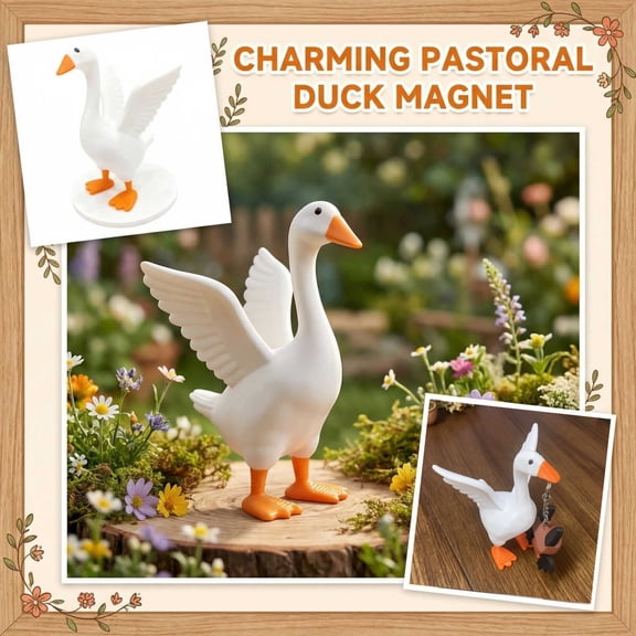 Goose Keychain & Desk Decor, 3D Printed Magnetic Goose Figurine Statue Key Pendant for Car Keys or Bag Charm, Cute Bedroom Shelf , Funny Gift for Friends A, 1Pcs