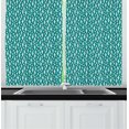 thumbnail image 1 of Goose Kitchen Curtains, Closely Aligned Flying Geese Pattern Spring Time Lake Elements Nature Themed, Two Panels Drapes with Rod Pocket Room Decor, 55" X 45", Teal and White, by Ambesonne, 1 of 1