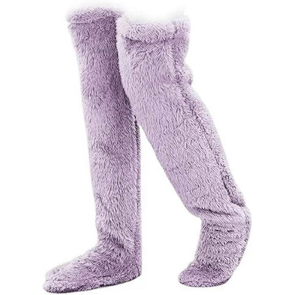 Goose Down Knee Socks for Christmas, Soxxy Over The Knee Socks with Goose Down Filling, Ultra Warm Fuzzy Long Socks for Women & Men, Cozy Winter Gift Idea