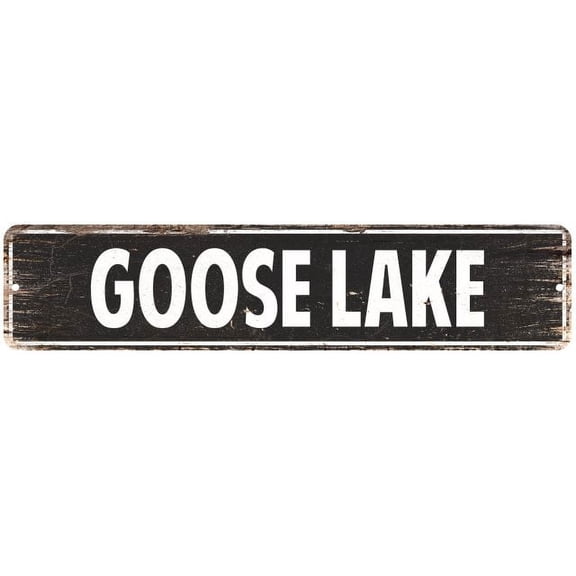 Goose Lake Vintage Look Gift Metal Sign Chic 4x18 104180008065