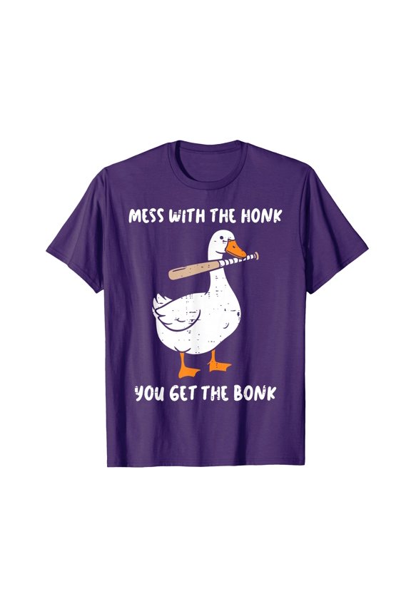 Goose Mess with Honk Get The Bonk Funny Meme Men Women Kids T-Shirt