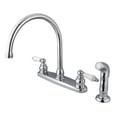 thumbnail image 1 of Goose Neck Kitchen Faucet With Side Sprayer - Polished Chrome Finish, 1 of 1