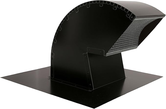 Goose Neck Painted Exhaust Roof Vent (4 Inch, Black)