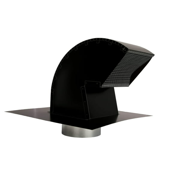 Goose Neck Painted Exhaust Roof Vent with Extension (10 Inch, Black)