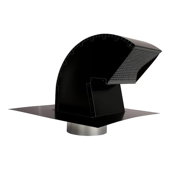 Goose Neck Painted Exhaust Roof Vent with Extension (4 Inch, Black)