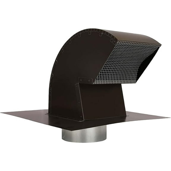 Goose Neck Painted Exhaust Roof Vent with Extension (6 Inch, Brown)