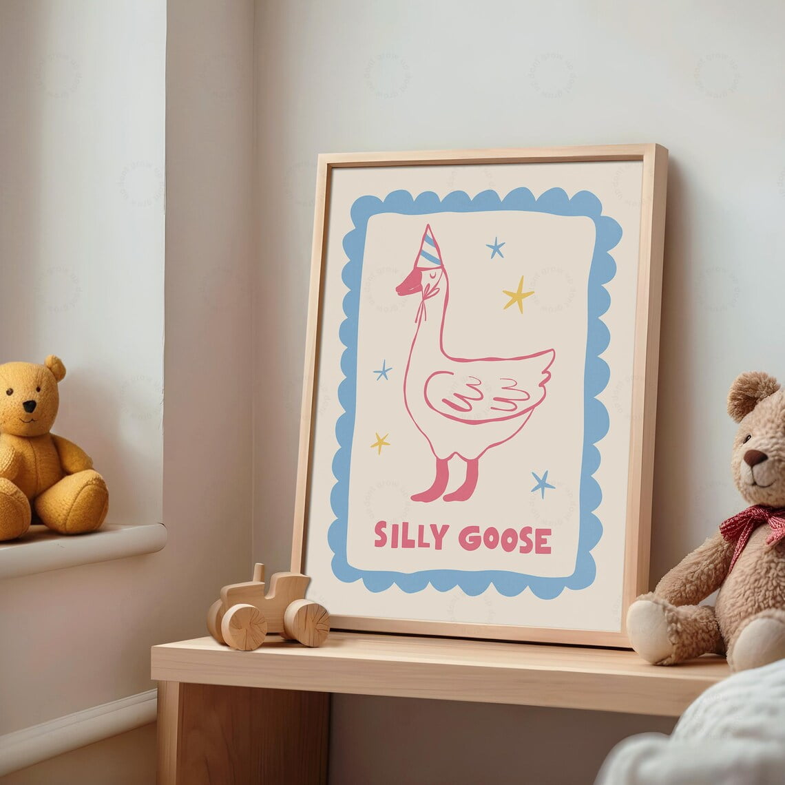 Goose Nursery Wall Art – Silly Goose Print For Baby Room Or Kids Decor ...