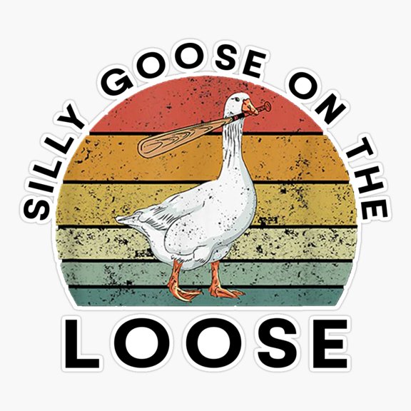 Goose On The Loose Honk Bonk Quote Sticker