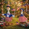 thumbnail image 1 of Goose Outfit Costume | Independence Day Porch Decor | Garden Statue Accessory, Polyester, Fits 23 Inch Lawn Ornaments, Multicolor, Hat Included, 1 of 9