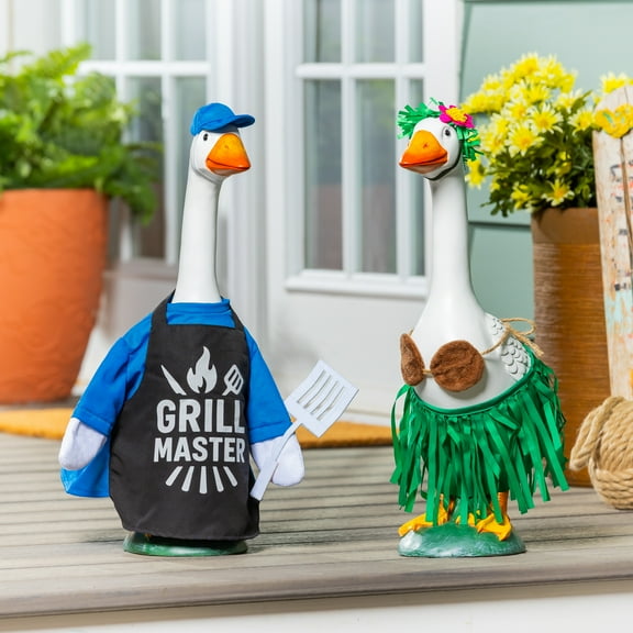 Mainstays Summer Grill Master & Hula Porch Goose Outfit, Set of 2