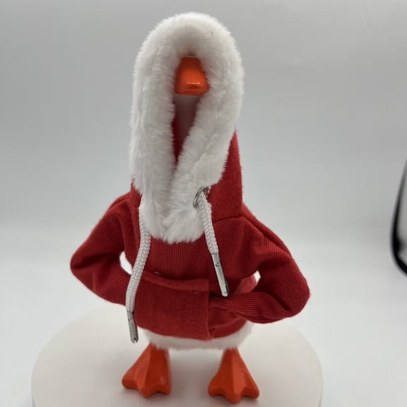 Goose Outfits 7 Inch Desk Goose Outfits,Mini Porch Goose Red Hoodies, Tabletop Goose Halloween Costume,Magnetic Goose Statue Key Holder Clothes for Table Decoration