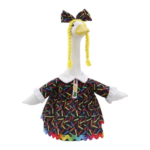 Goose Outfits, Back to School Vintage Dress for 23 Inch Cement Porch Statue Garden Decoration Multicolor