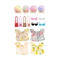 thumbnail image 1 of Goose Outfits, Vibrant Floral Printed 12 Pcs Lawn Goose Clothing Set with 4 Pcs Doll Dresses 4 Pcs Pearl Decor Sun Hats 4 Pcs Woven Mini Bags, Fit for 12.0 inch Porch Duck Goose Garden Decoration Cos, 1 of 4