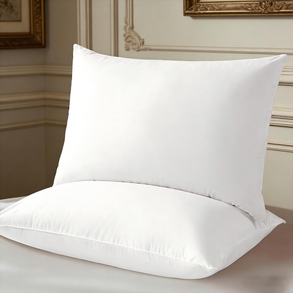 Goose Down Pillow Queen Size Set of 2 Pack,Hotel Collection 900+ Fill Power Luxury Bed Feather Pillow for Side Back Stomach Sleepers, Soft 100% Cotton ShellWhite,20" x 30"