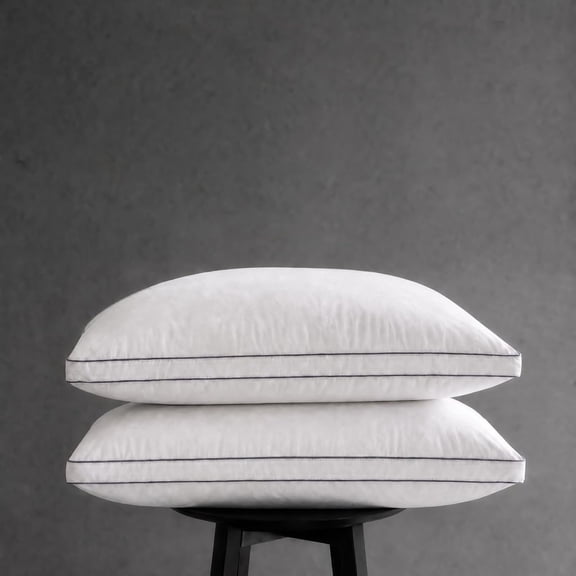 Goose Down Pillow, Standard Size Set of 1 with 3-Layer Design, Hotel Down Bed Pillow for Side, , and Sleepers, Soft 600 Thread Count Cover-Luxury Hotel Pillows Quality(20" x 26")