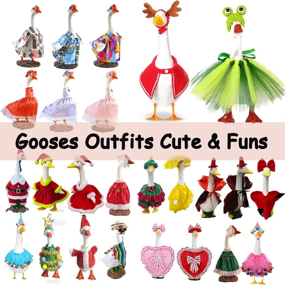 Goose Porch Clothes Pet Costume Party Set, Standing or Sitting Dog Outfit for Holiday Decor, Outdoor Lawn and Yard Seasonal Costume, Festive Fun Outfit for Pets, Celebration Goose Display, HAODEJW