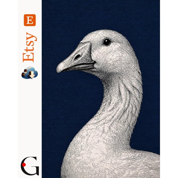 Goose Poster Print, Modern Wall Art, Architect Designed Poster, Minimalist Decor Large Wall Art , Poster Print Only