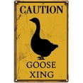 thumbnail image 1 of Goose Sign Caution Goose Xing Tin Sign Warning Animal Road Sign Wall Decor for Home Wall Decor Coffee Bar 8x12inch-Tin Sign, 1 of 5