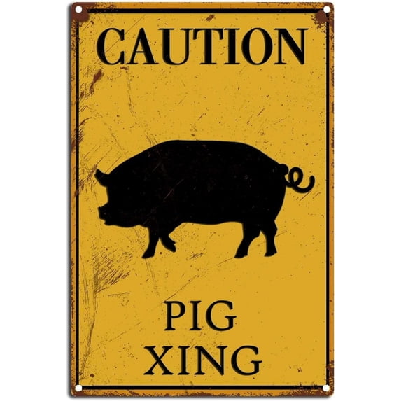 Goose Sign Caution Goose Xing Tin Sign Warning Animal Road Sign Wall Decor for Home Wall Decor Coffee Bar 8x12inch-Tin Sign