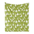 thumbnail image 1 of Goose Soft Flannel Fleece Blanket, Cartoon Style Funny Creatures Doing Different Things Childish Nursery Theme, Cozy Plush for Indoor and Outdoor Use, 50" x 70", Apple Green Orange, by Ambesonne, 1 of 5